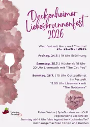 Plakat zum Dackenheimer Liebesbrunnenfest mit Programm