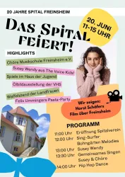 Plakat mit Programm zum Fest 20 Jahre Spital Freinsheim