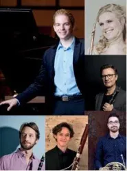 Joseph Moog, Hanna Mangold, Rainer Schick, Julius Kircher, Andreas Becker und , Karlsson Schick  mit ihren Instrumenten