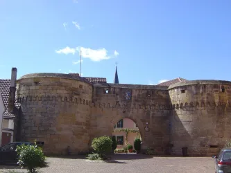 Äußeres Eisentor mit 2 Wehrtürmen (© Urlaubsregion Freinsheim)
