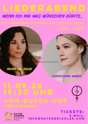 Plakat mit einem Bild von Rayen Del Solar und Karien Anna Weber. 