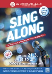 Plakat SingAlong das Mitsing-Event mit den Hits der letzten vier Jahrzehnte