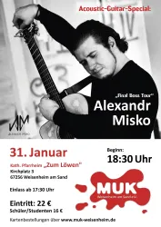 Plakat mit Alexandr Misko und Gitarre