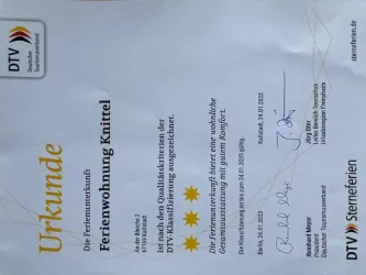 FeWo Knittel, Klassifizierungsurkunde 2023