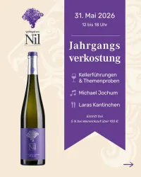 Weinflasche vom Weingut am Nil zur Jahrgangspräsentation