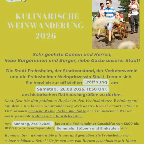 Einladung zur Eröffnung der Kulinarischen Weinwanderung mit Bild