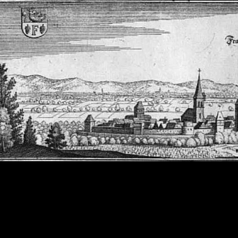 Stadtansicht Freinsheim nach Merian um 1615