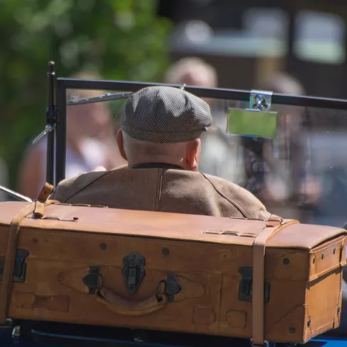 Oldtimer mit Gepäck